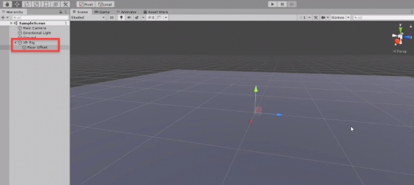 Unity XR Rig and Floor Offset objects in Hierarchy