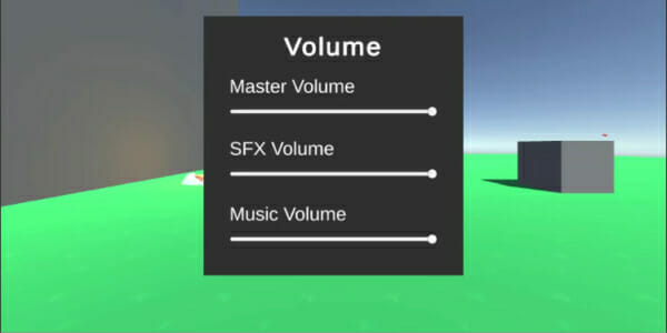 Screenshot of a volume menu made with Unity